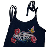 Harley Davidson Cropped Cami Top - XS Black Cotton