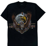 Native American Eagle Unbranded Graphic T-Shirt - Small Black Cotton