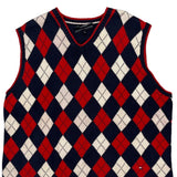 Tommy Hilfiger Argyle Sweater Vest - 2XL Navy Cotton