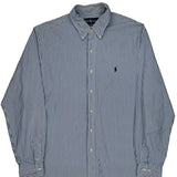 Ralph Lauren Striped Shirt - Large Blue Cotton