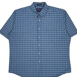 Pendleton Checked Short Sleeve Shirt - XL Blue Cotton