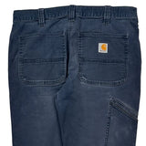 Carhartt Double Knee Carpenter Trousers - 34W 30L Navy Cotton
