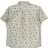 Levis Floral Short Sleeve Shirt - Medium Cream Cotton