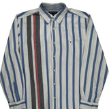 Tommy Hilfiger Striped Shirt - Large Gray Cotton
