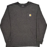 Carhartt Long Sleeve T-Shirt - Large Grey Cotton