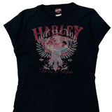 Harley Davidson Graphic T-Shirt - Large Black Cotton