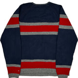 Tommy Hilfiger Striped Sweater - Large Gray Cotton