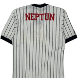 1980s Braves Majestic Pinstripe Jersey - Small White Cotton