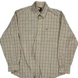 Tommy Hilfiger Checked Shirt - Large Beige Cotton