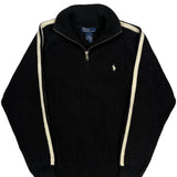 Polo By Ralph Lauren Striped 1/4 Zip - Small Black Cotton
