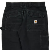 Carhartt Double Knee Carpenter Trousers - 32W 30L Black Cotton