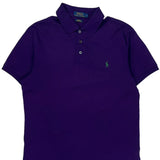 Polo By Ralph Lauren Slim Fit Polo Shirt - Large Purple Cotton
