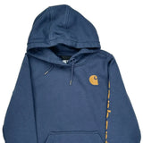 Carhartt Spellout Hoodie - XS Blue Cotton
