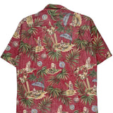 Tees Hawaii Floral Hawaiian Shirt - Small Red Cotton
