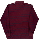 Polo By Ralph Lauren Striped Long Sleeve Polo Shirt - Small Burgundy Cotton