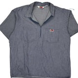 Ben Davis Striped Short Sleeve Shirt - XL Blue Cotton Blend