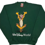 Tigger Graphic Disney Cartoon Sweatshirt - Large Green Cotton