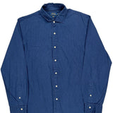 Polo By Ralph Lauren Slim Fit Shirt - XL Blue Cotton
