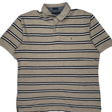 Tommy Hilfiger Striped Polo Shirt - XL Beige Cotton