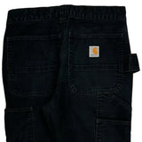 Carhartt Double Knee Carpenter Trousers - 30W 30L Black Cotton