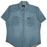 Wrangler Denim Shirt - XL Light Wash Denim