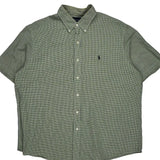 Ralph Lauren Checked Short Sleeve Shirt - XL Green Cotton