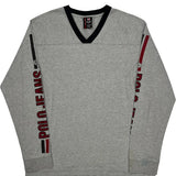 Polo By Ralph Lauren Spellout Long Sleeve T-Shirt - Large Gray Cotton