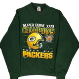 Made In USA Green Bay Packers Fruit Of The Loom Nfl Sweatshirt - Large Green Cotton