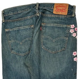 Levis Floral 501 Jeans - 34W US 10 Pink Cotton