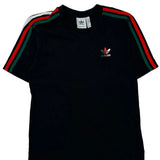 Adidas Striped T-Shirt - Small Green Cotton