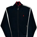 Polo By Ralph Lauren Striped Track Jacket - Medium Black Cotton