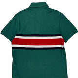 Tommy Hilfiger Striped Polo Shirt - Large Green Cotton