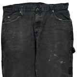 Dickies Double Knee Carpenter Trousers - 34W 32L Black Cotton