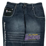 Los Angeles Lakers Unk Graphic Jeans - 34W 32L Dark Wash Cotton