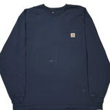 Carhartt Long Sleeve T-Shirt - 2XL Navy Cotton