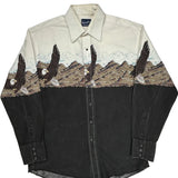 Eagle Print Wrangler Graphic Shirt - Large Cream Cotton