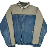 Eagles Ridge Panelled Varsity Jacket - Large Blue Cotton