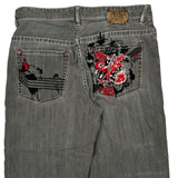 Ecko Unltd Hip Hop Jeans - 36W 24L Grey Cotton