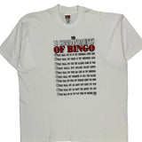 Bingo Fruit Of The Loom T-Shirt - XL White Cotton Blend