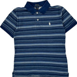 Age 8 Polo By Ralph Lauren Striped Polo Shirt - Small Blue Cotton