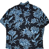 Quiksilver Floral Hawaiian Shirt - Large Blue Cotton