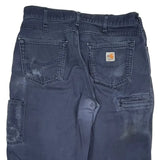 Carhartt Double Knee Carpenter Trousers - 36W 32L Blue Cotton Blend