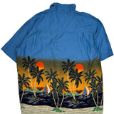 Cherokee Graphic Hawaiian Shirt - Large Blue Viscose