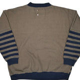 90S Cezar Striped Sweatshirt - Large Brown Cotton