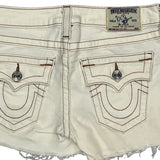 True Religion Mini Denim Shorts - 28W US 2 White Cotton