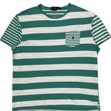 Polo By Ralph Lauren Striped T-Shirt - XL Green Cotton