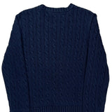 Tommy Hilfiger Cable Knit Sweater - Medium Navy Cotton