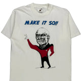 Single Stitch Make It So!! Fruit Of The Loom Graphic T-Shirt - Medium White Cotton