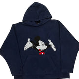 Mickey Unlimited Cartoon Hoodie - Large Navy Polyester