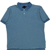 Tommy Hilfiger Striped Polo Shirt - XL Blue Cotton